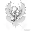 Phoenix with Dragon tattoo design idea