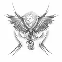 Phoenix with Dragon tattoo design idea