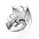 Phoenix with Dragon tattoo design idea