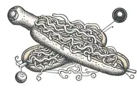 hot dog life stomach rocker tattoo design idea