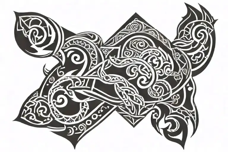 Forearm armor viking tattoo design idea