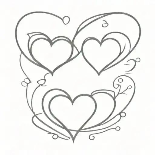 three hearts for daughters minimalist tattoo design idea