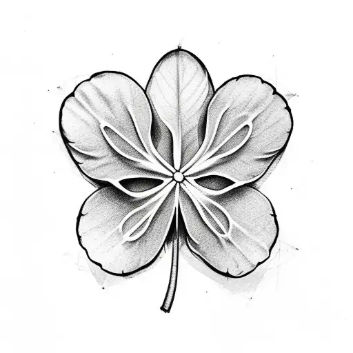 heather sprig and four leaf clover tattoo design idea