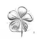 heather sprig and four leaf clover tattoo design idea