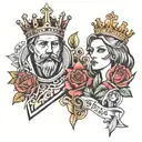 king and queen tattoo design idea