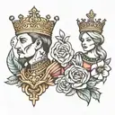 king and queen tattoo design idea