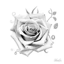 rose with a snake tattoo design idea