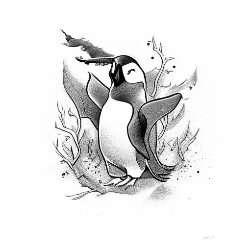 A patronus charm from harry potter, it is a penguin tattoo design idea