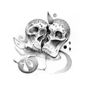 two dates of birth together tattoo design idea