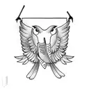 mockingbird carrying a book tattoo design idea