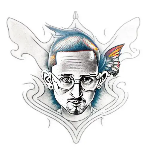Butterfiles Chester Bennington Harry Potter tattoo design idea