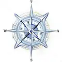 nautical compass and astrology sign Sagittarius star formation. Space theme background tattoo design idea