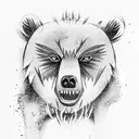 angry Bear forest tattoo design idea