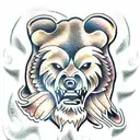 angry Bear forest tattoo design idea