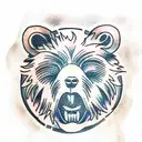angry Bear forest tattoo design idea