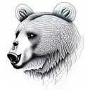 angry Bear forest tattoo design idea
