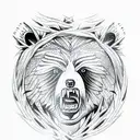 angry Bear forest tattoo design idea