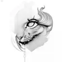 photo realistic “single line drawing” in the style of “moganji” mixed with the style of “Stephen Meakin” Negative Space  tattoo design idea