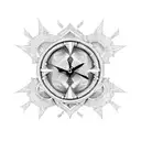 Ankh cross and clock tattoo design idea