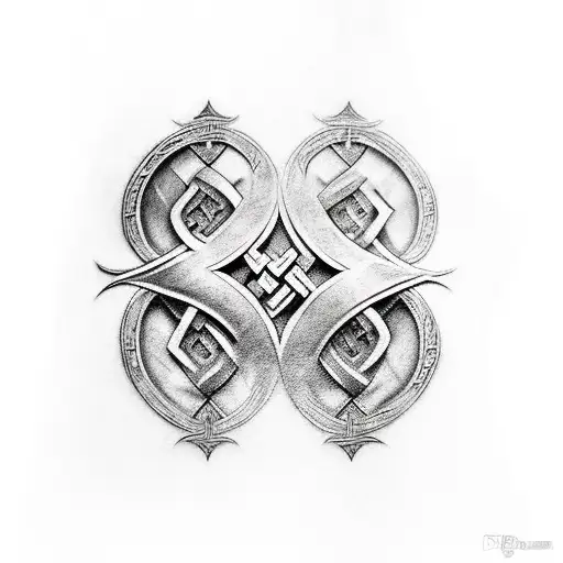 Full Norse sleeve with Odin, Thor, a raven and Norse runes etc... tattoo design idea