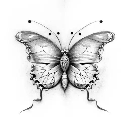 half a Butterfly tattoo design idea
