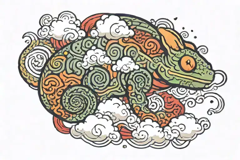 Chameleon Nimbus 2000 akatsuki cloud patterns tattoo design idea