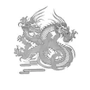dragon doing pest control tattoo design idea