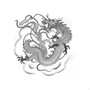 dragon doing pest control tattoo design idea