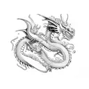 dragon doing pest control tattoo design idea
