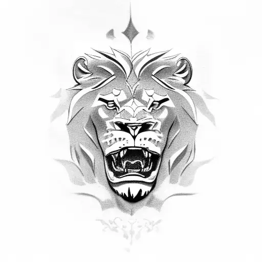 lions with skull tattoo design idea