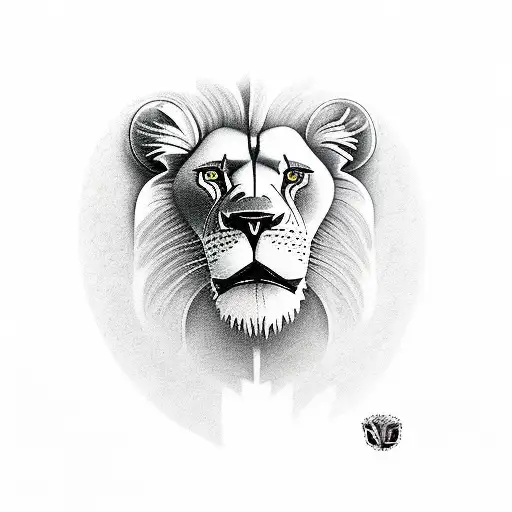 lions with skull tattoo design idea