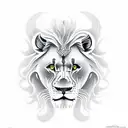 lions with skull tattoo design idea