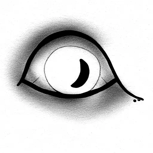 one eyed white cat tattoo design idea