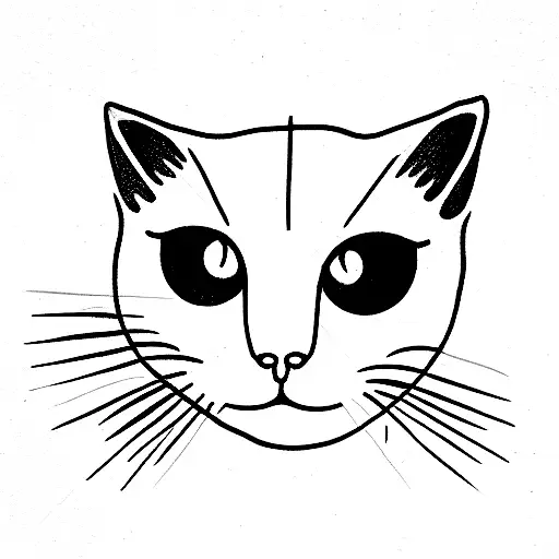white cat with one eye tattoo design idea