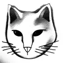 white cat with one eye tattoo design idea