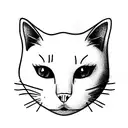 white cat with one eye tattoo design idea