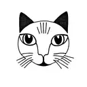 white cat with one eye tattoo design idea