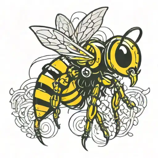 wild hornet tattoo design idea
