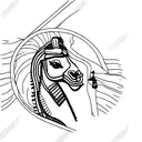camel on Sandy dunes a Sphinx is in the background tattoo design idea