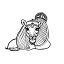 camel on Sandy dunes a Sphinx is in the background tattoo design idea