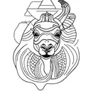 camel on Sandy dunes a Sphinx is in the background tattoo design idea