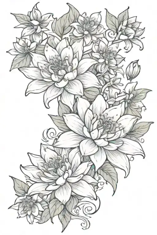 Designing a tattoo that incorporates both delphinium and a water lily  tattoo design idea