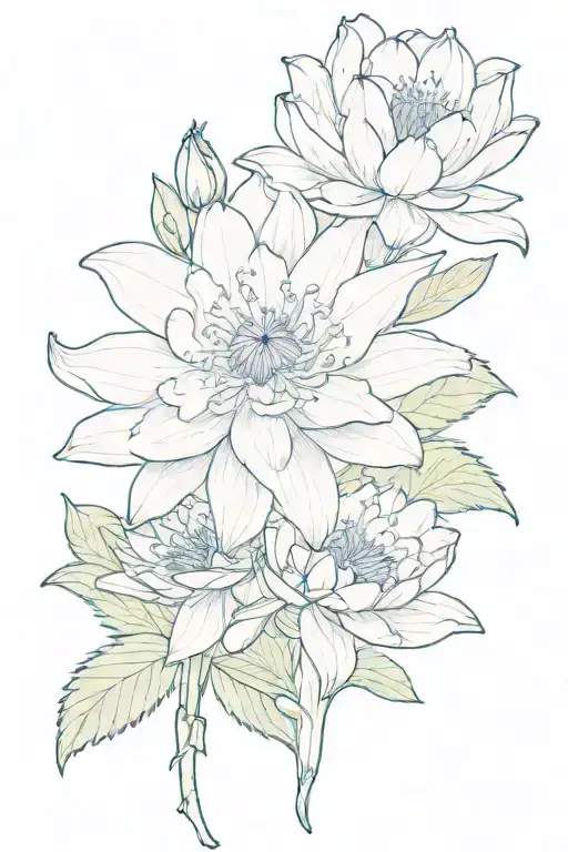Designing a tattoo that incorporates both delphinium and a water lily  tattoo design idea