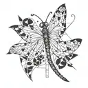 semi colon dragonfly tattoo design idea