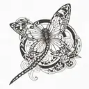 semi colon dragonfly tattoo design idea