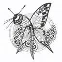 semi colon dragonfly tattoo design idea