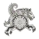 geometric with ancient greek art with renaissance tattoo design idea