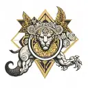 geometric with ancient greek art with renaissance tattoo design idea