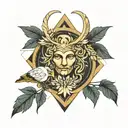 geometric with ancient greek art with renaissance tattoo design idea