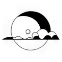 Sunset art deco style tattoo design idea